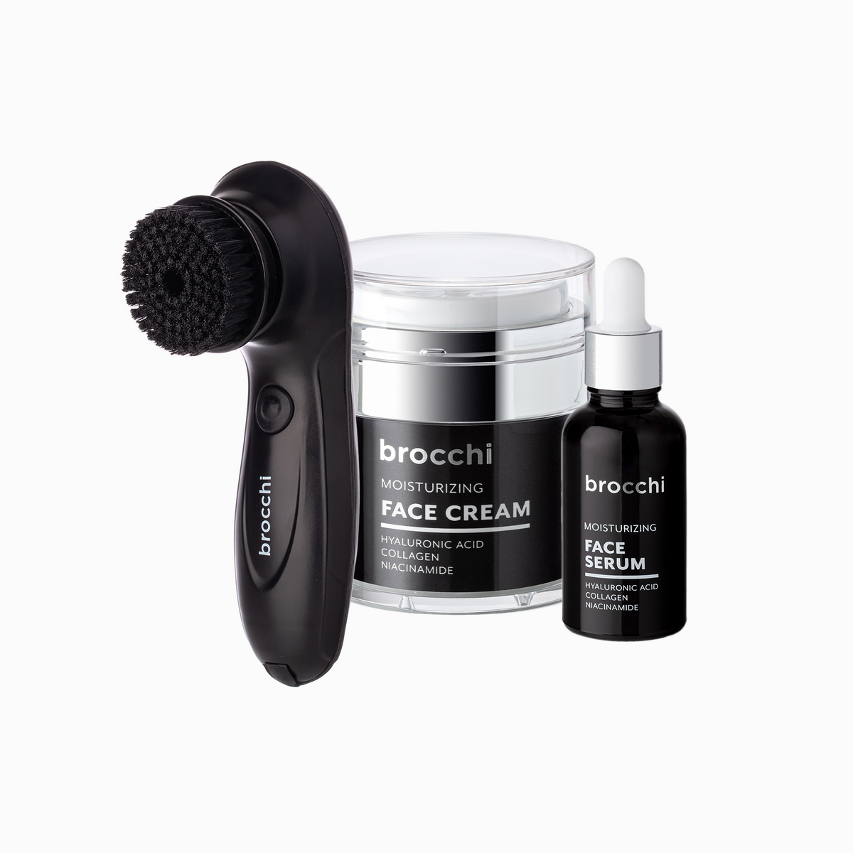 Deep Cleanse & Treat Set: facial brush, Face Cream and Face Serum