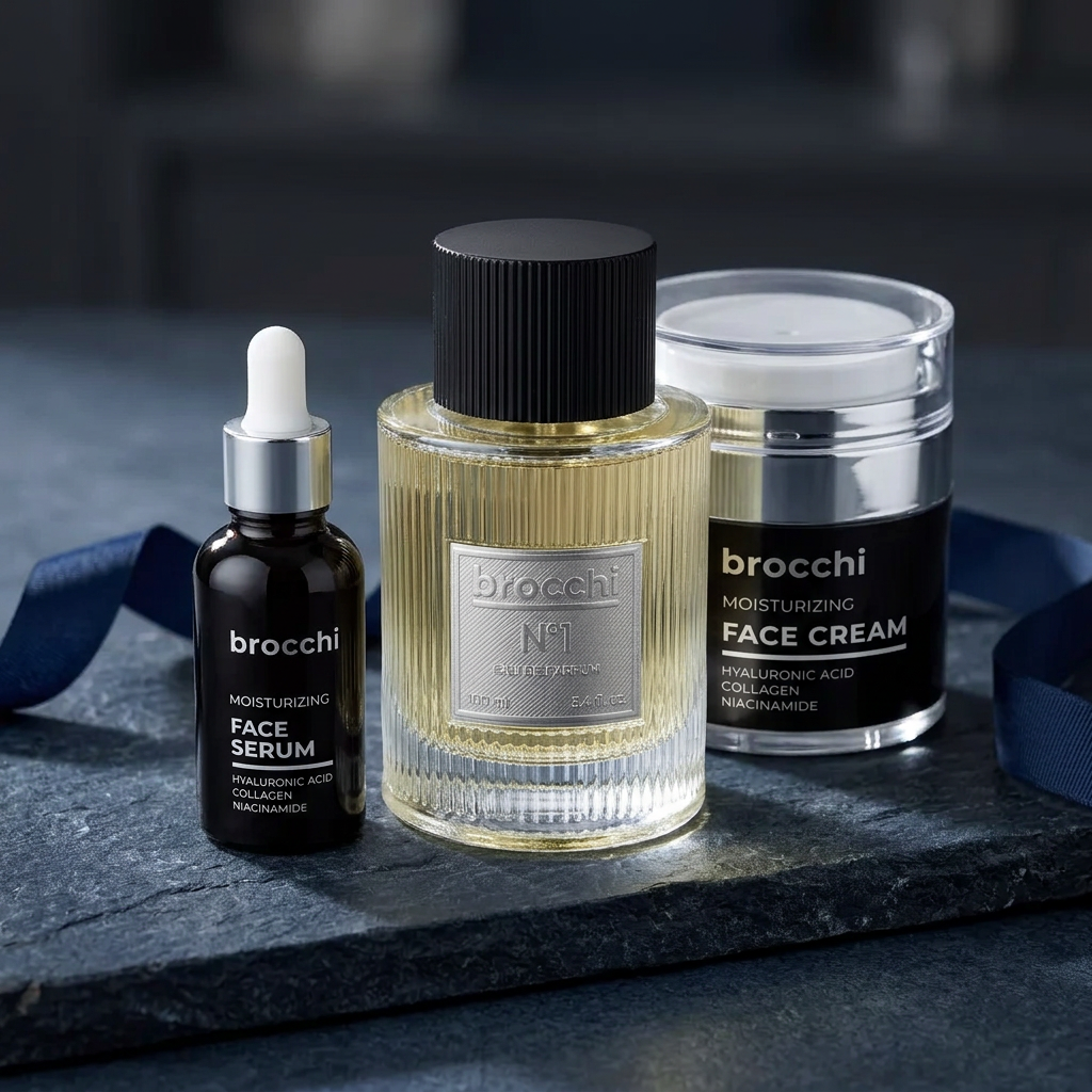 Nº1 Fragrance Gift Set on a dark stone counter