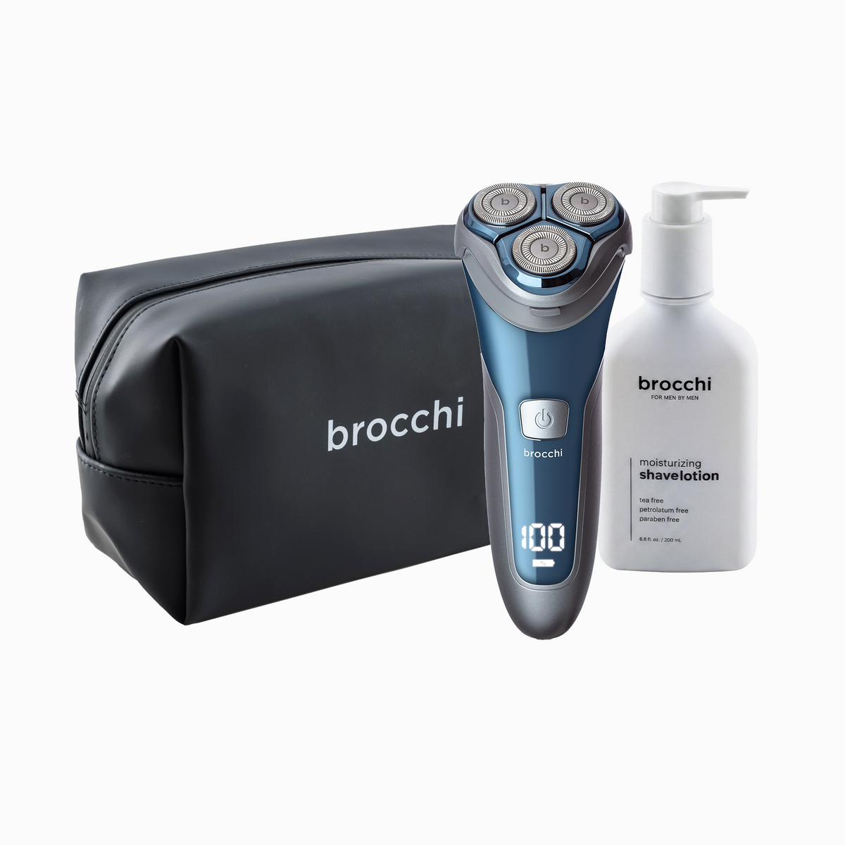 Smooth Edge Shave Kit in blue: SmoothEdge razor, Shave Lotion and toiletry bag