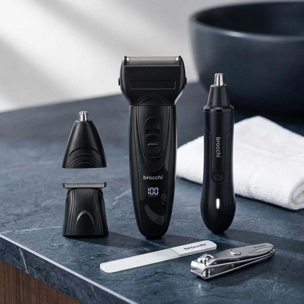 Grooming Starter Kit on a dark stone counter