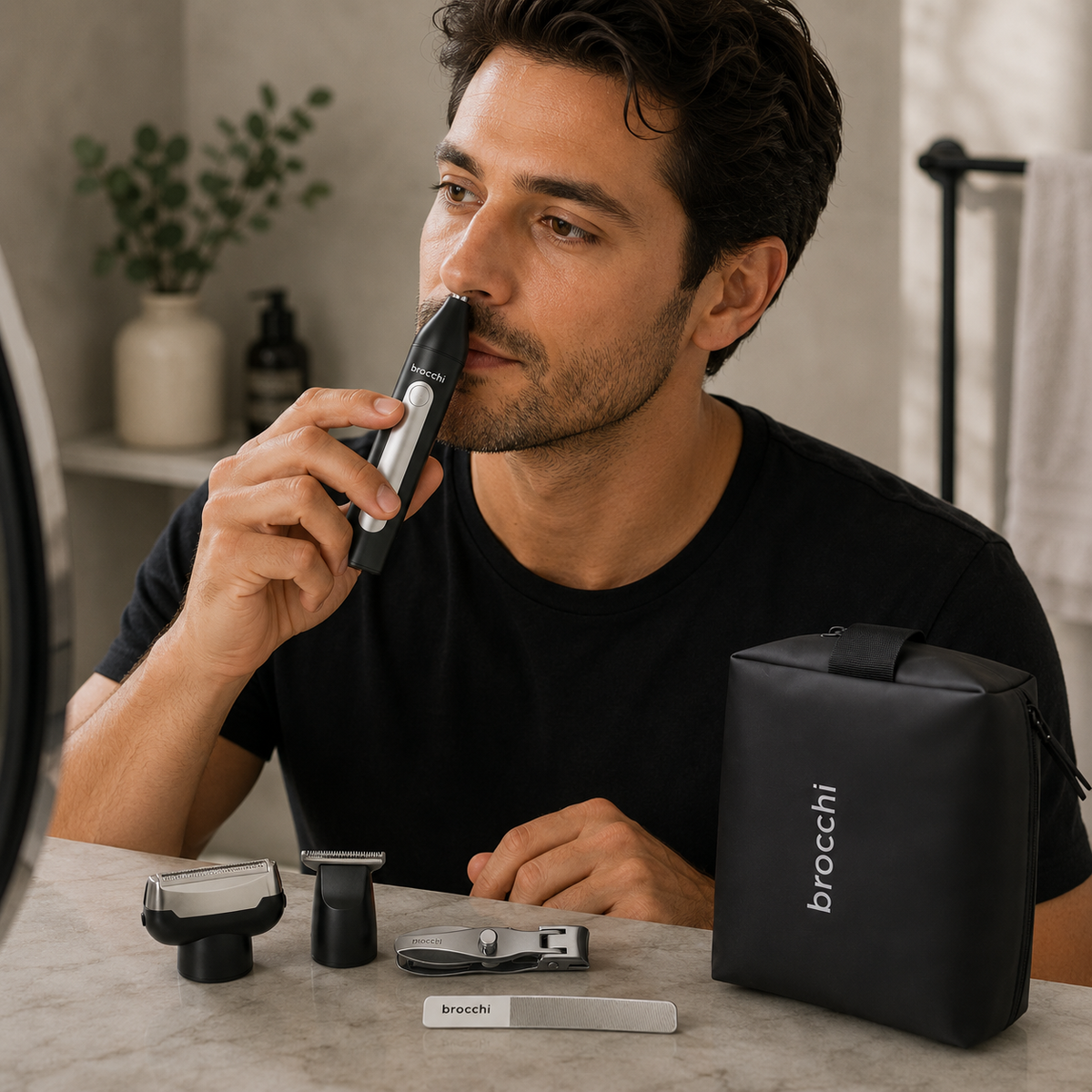 Using the nose trimmer head from the Trio Kit Everyday Carry