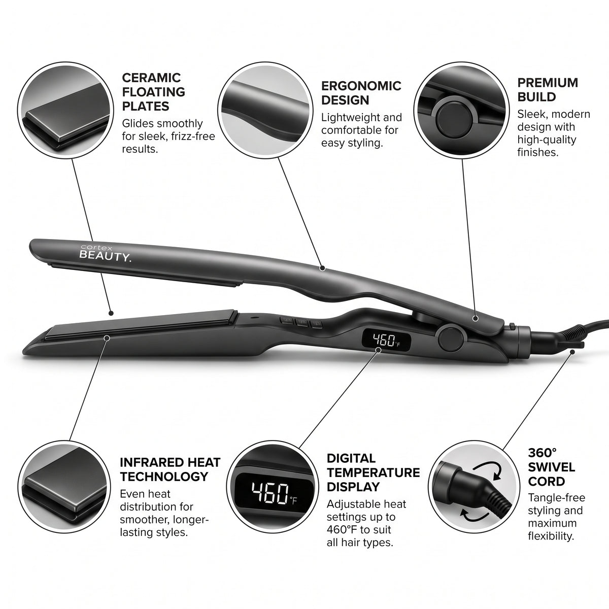 Pressed Perfection Digital 1" Ceramic Flat Iron