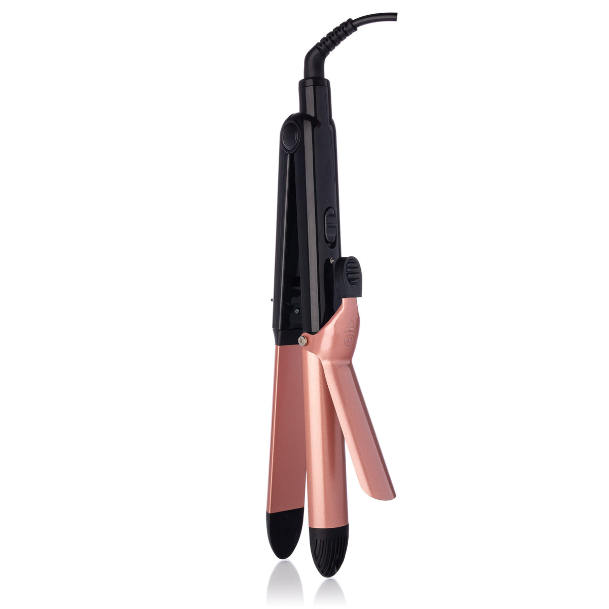 Smooth & Curl - 2-in-1 Flat Iron & Curling Iron - Black Rose Gold