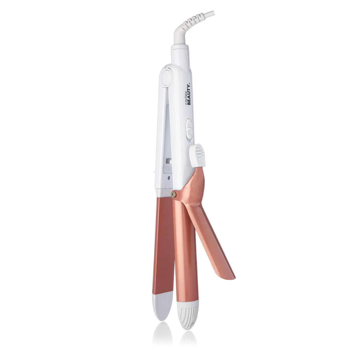 Smooth & Curl - 2-in-1 Flat Iron & Curling Iron - Black Rose Gold
