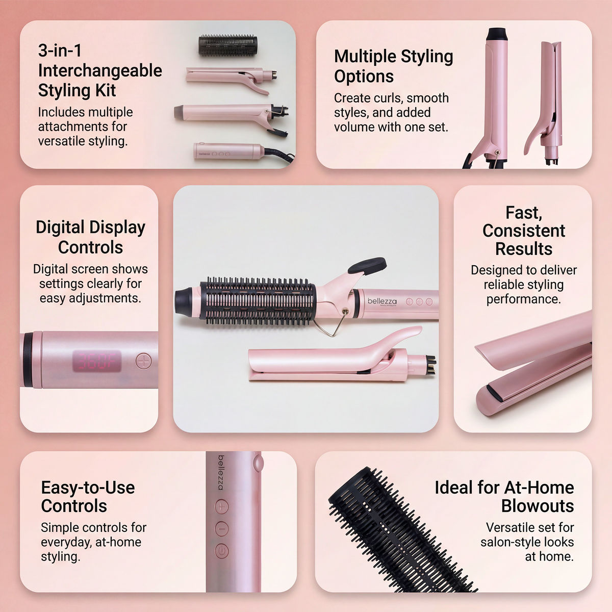 3in1 Multi Styler Set with Digital Display