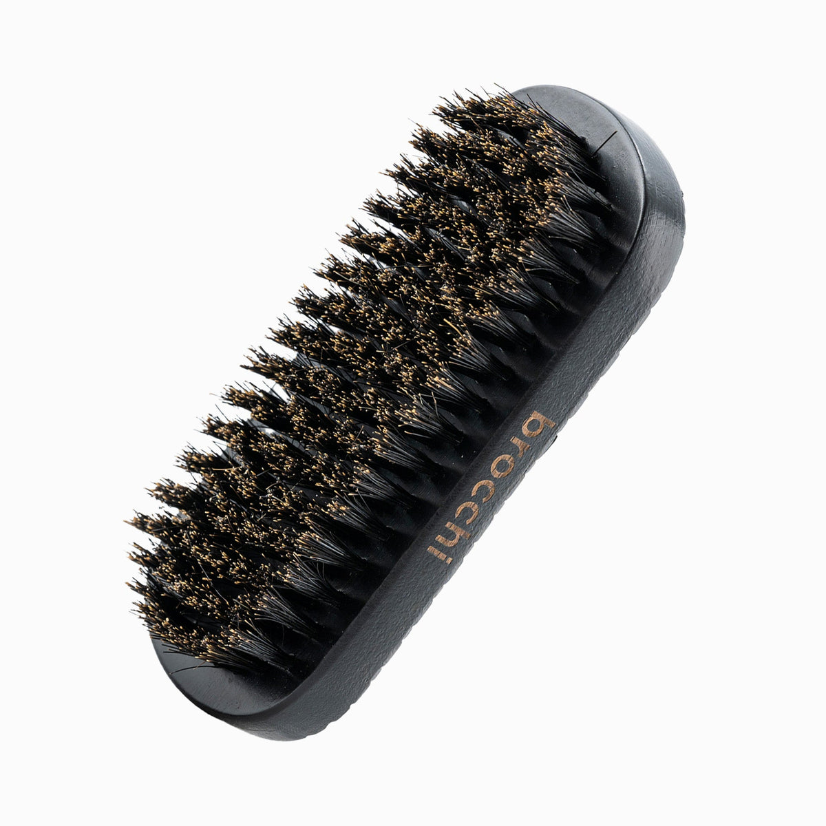 Boar Bristle Grooming Beard Brush, angled view of the bristles