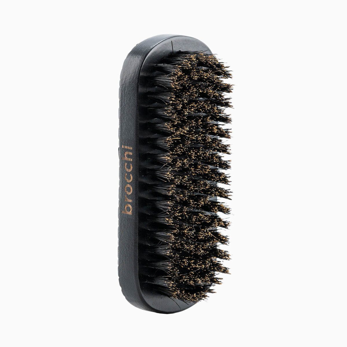 Boar Bristle Grooming Beard Brush, top view of the dense bristles