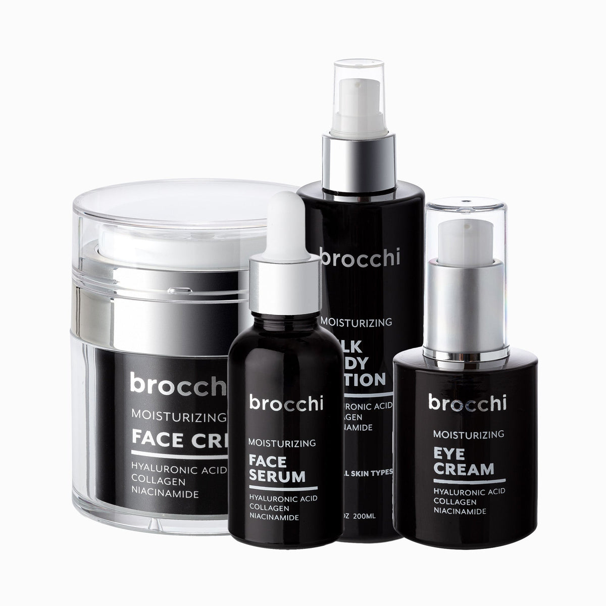 Face Cream, Face Serum, Eye Cream and Milk Body Lotion set