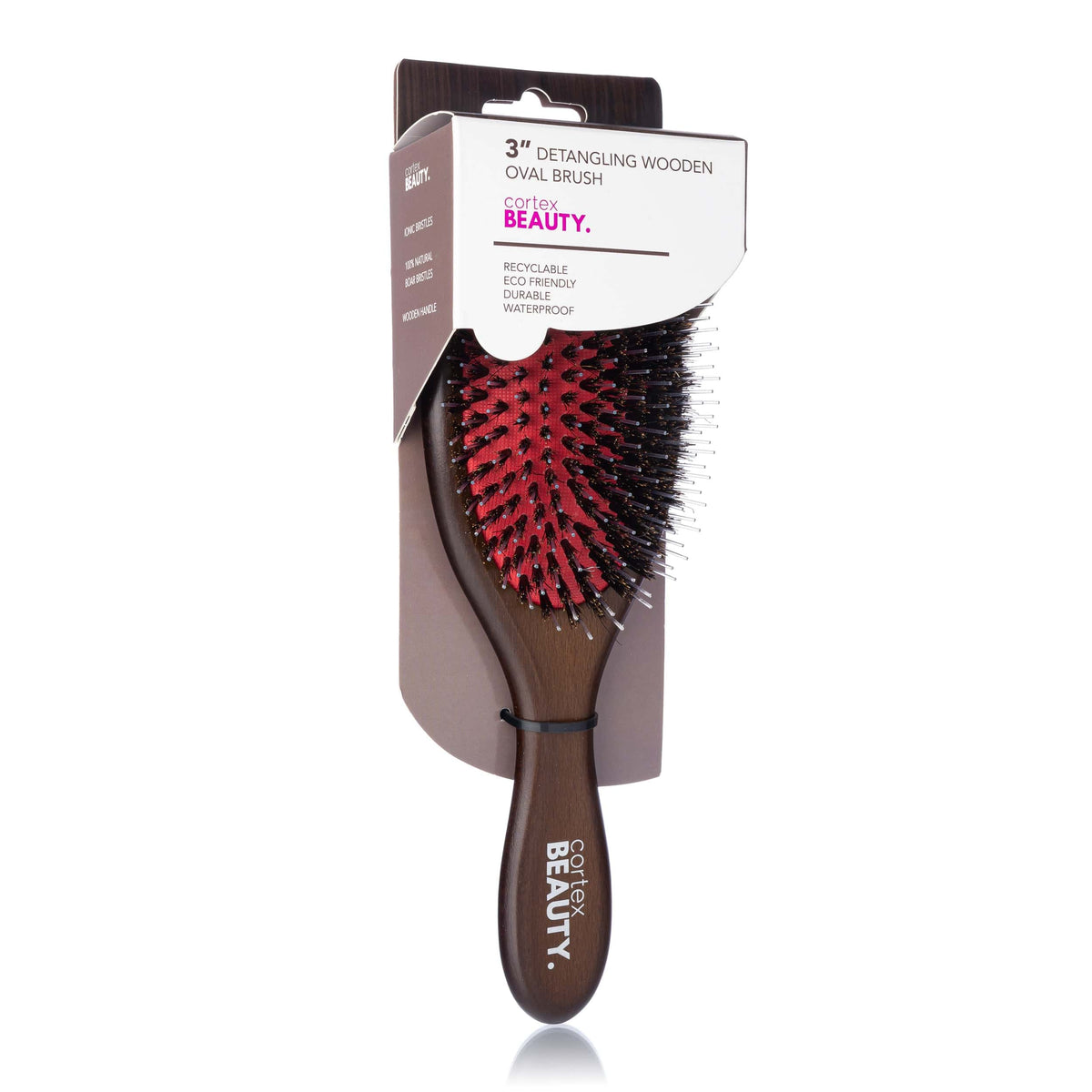 Cortex Beauty 3" Detangling Wooden Oval Brush