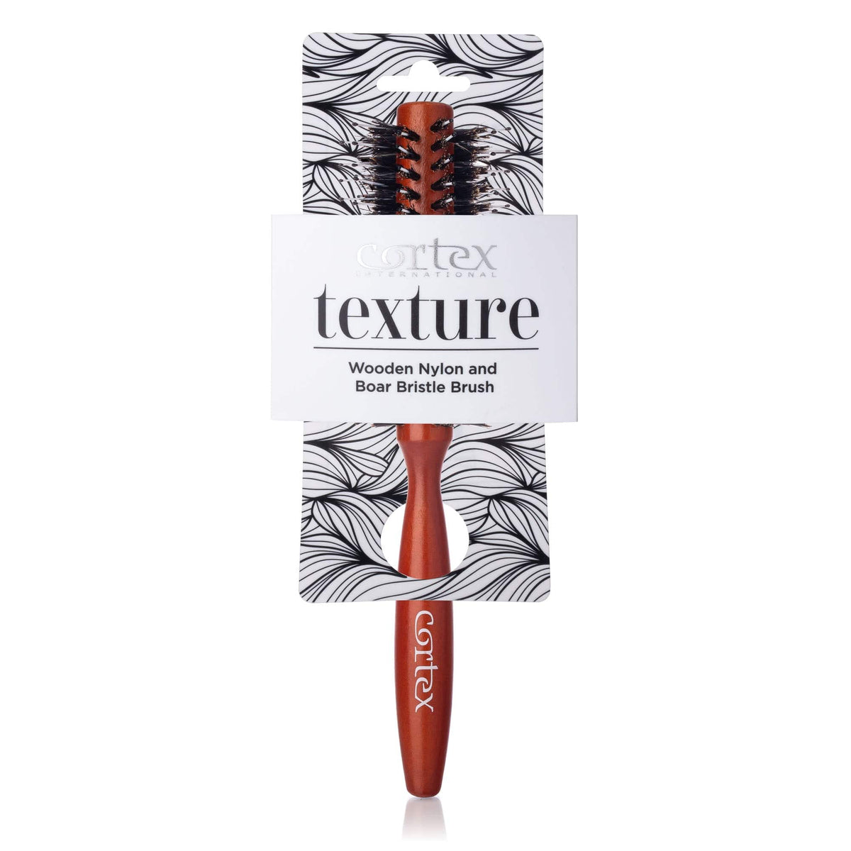 Cortex International Wooden Nylon and Boar Bristle Round Brush