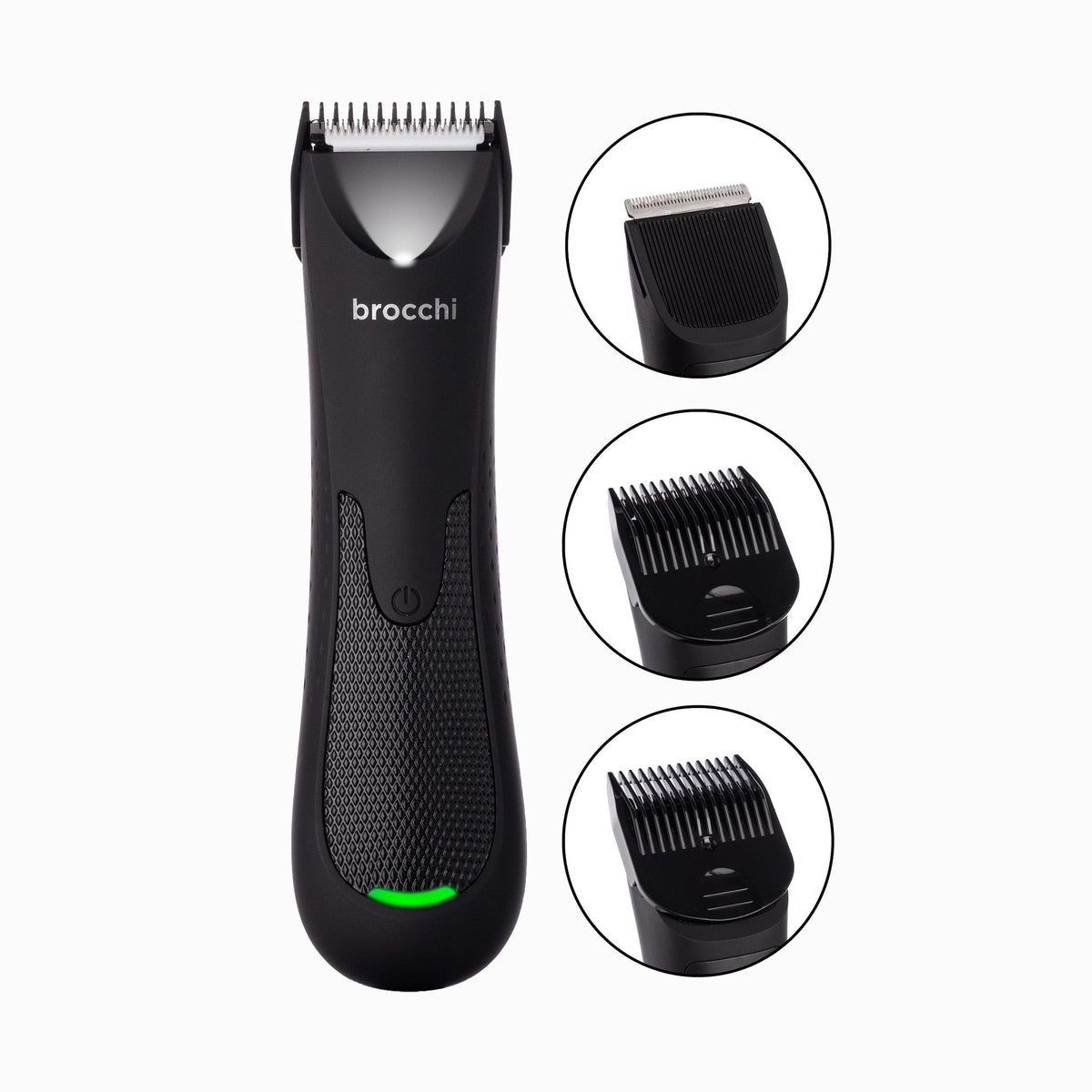 Precision Edge trimmer with its blade and two guide comb settings