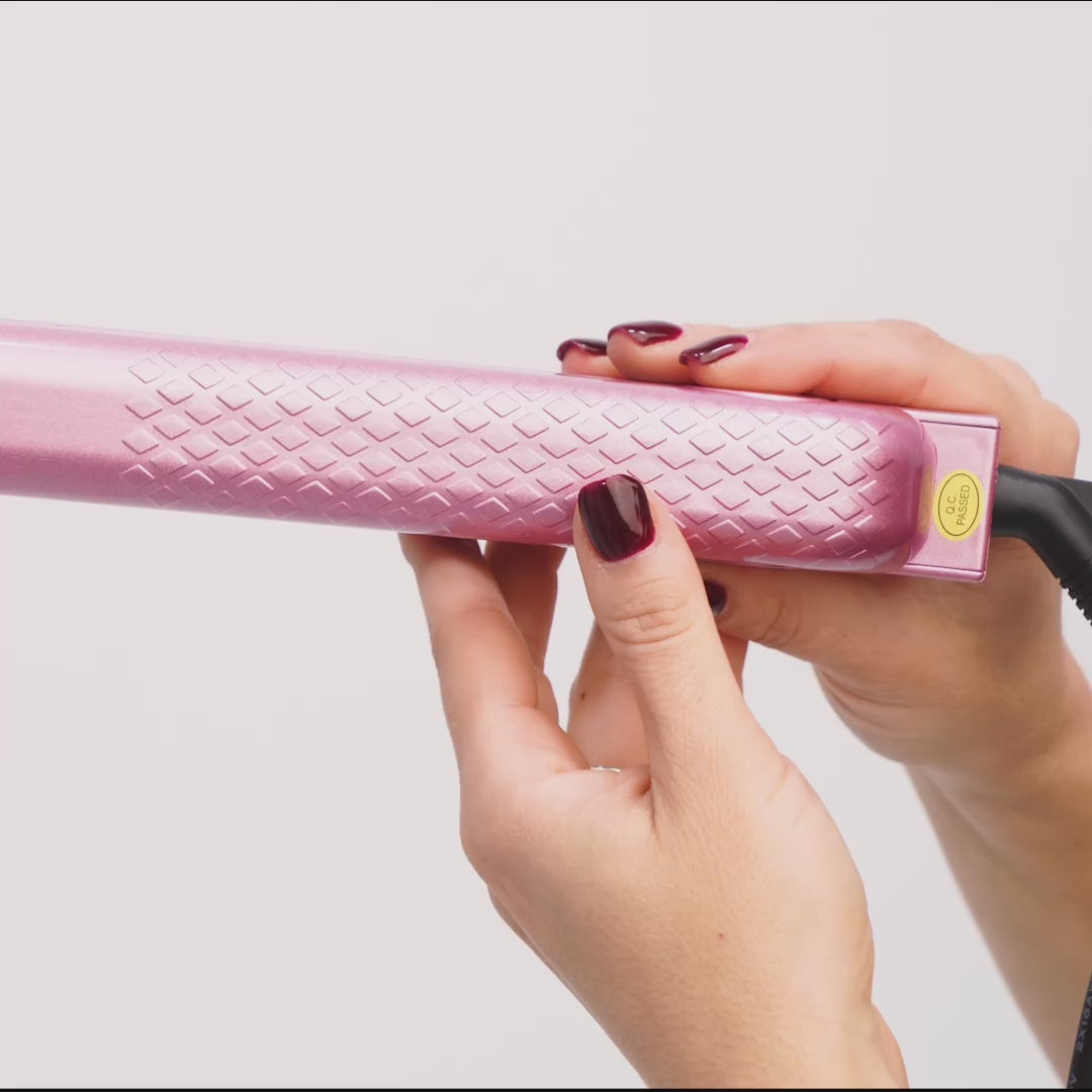 Load video: Lux Beauty | 1.25" Solid Ceramic Ionic &amp; Far-Infrared Technology Flat Iron
