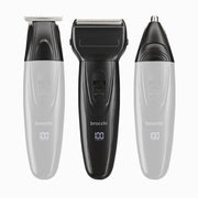 3-in-1 Grooming Set with shaver, trimmer and nose trimmer heads